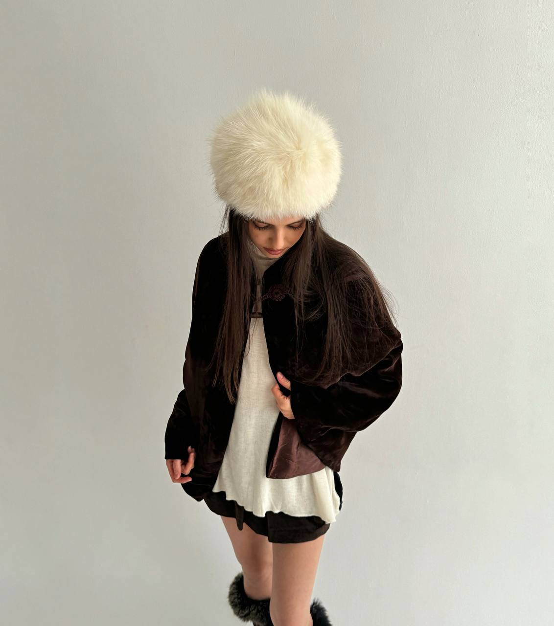 Vintage real fur hat
