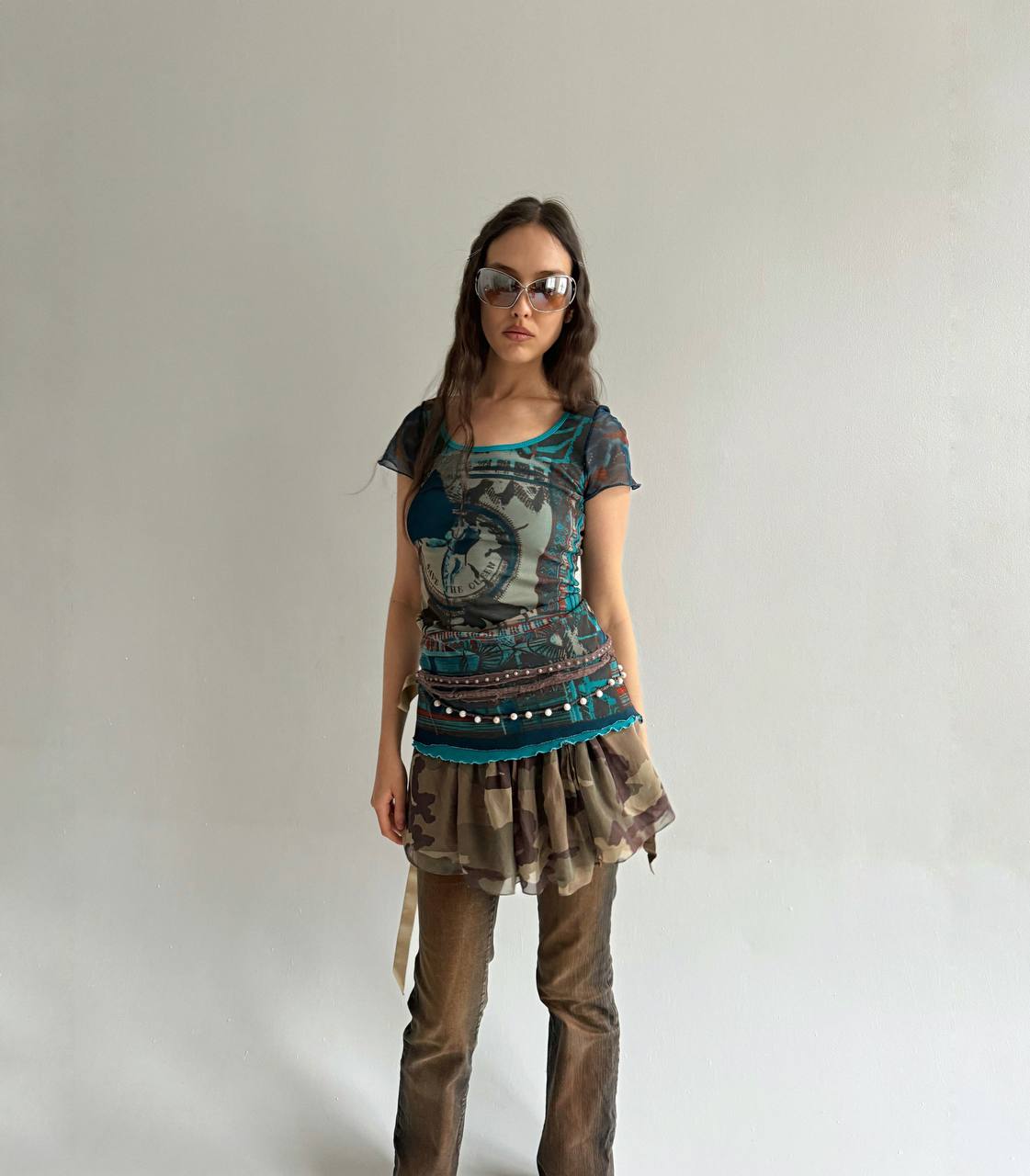 Y2K Save The Queen mesh blouse