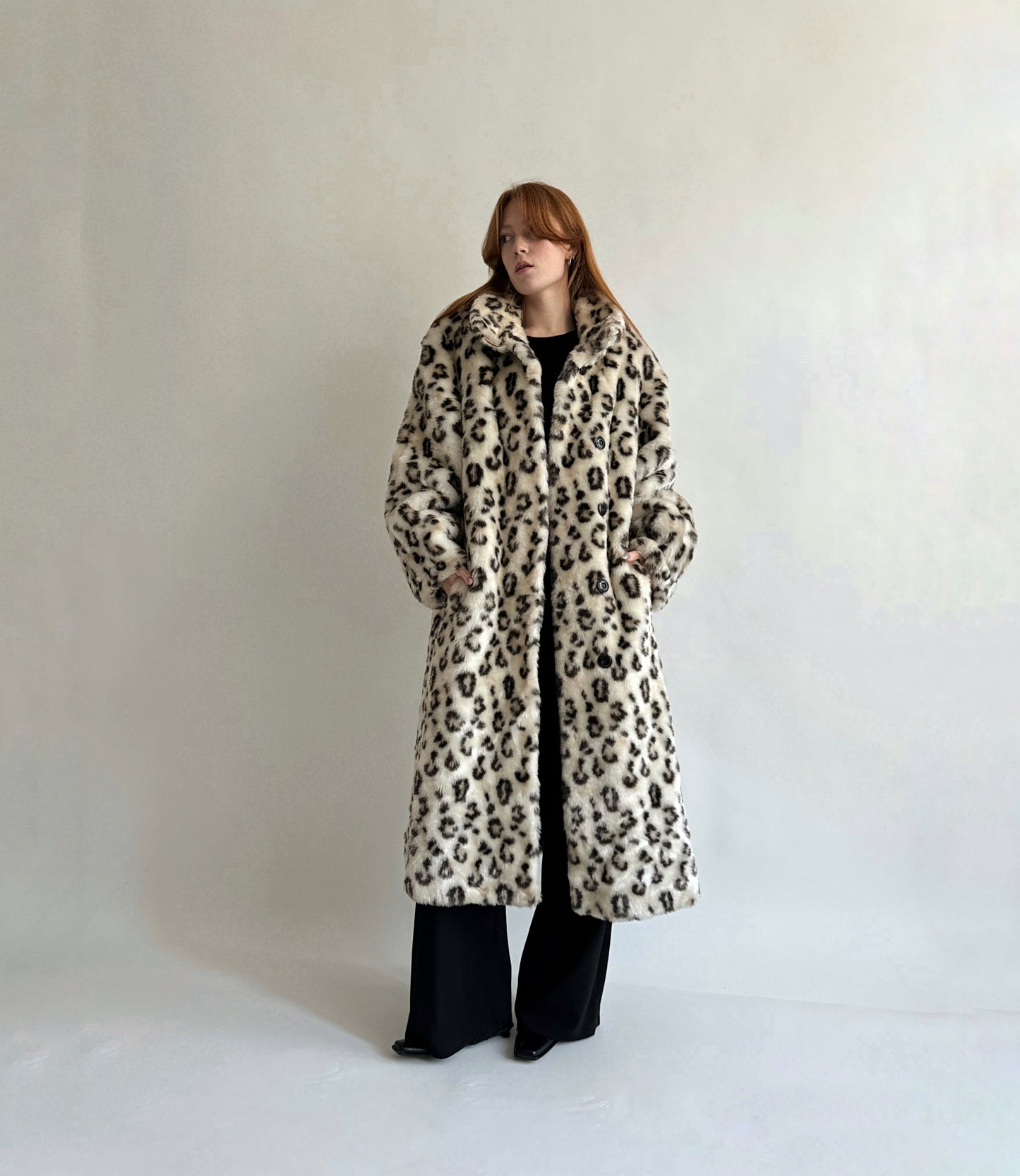 Vintage leopard printed faux fur
