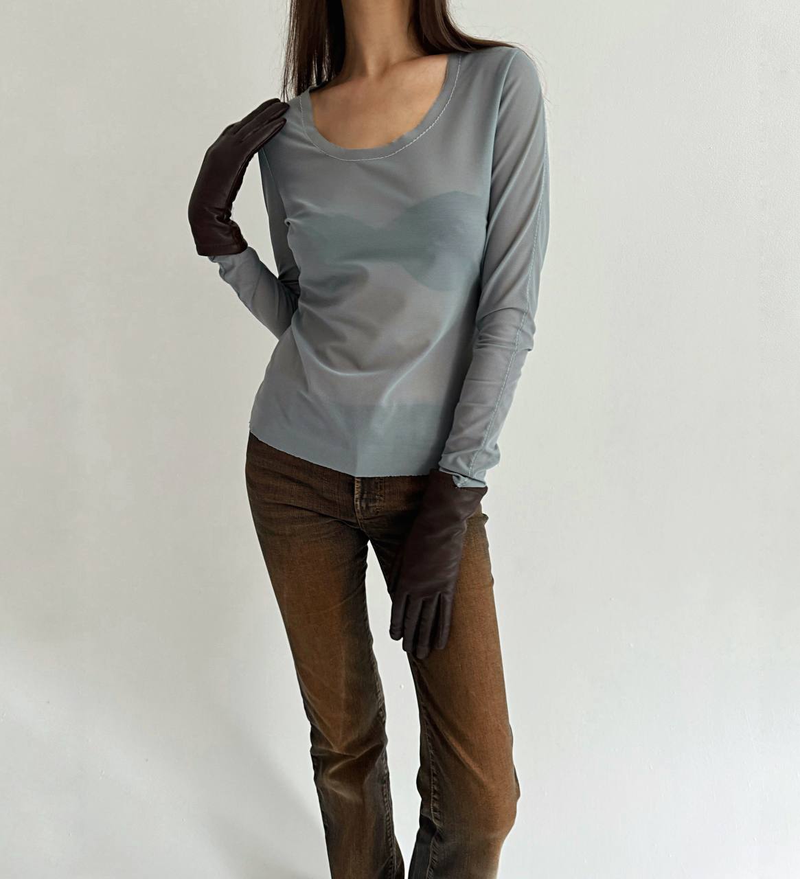 La Perla Studio pigeon mesh blouse