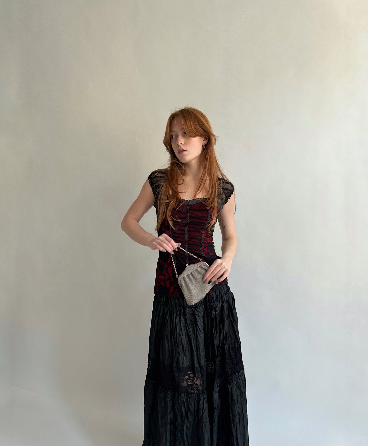 Vintage gothic blouse with lace