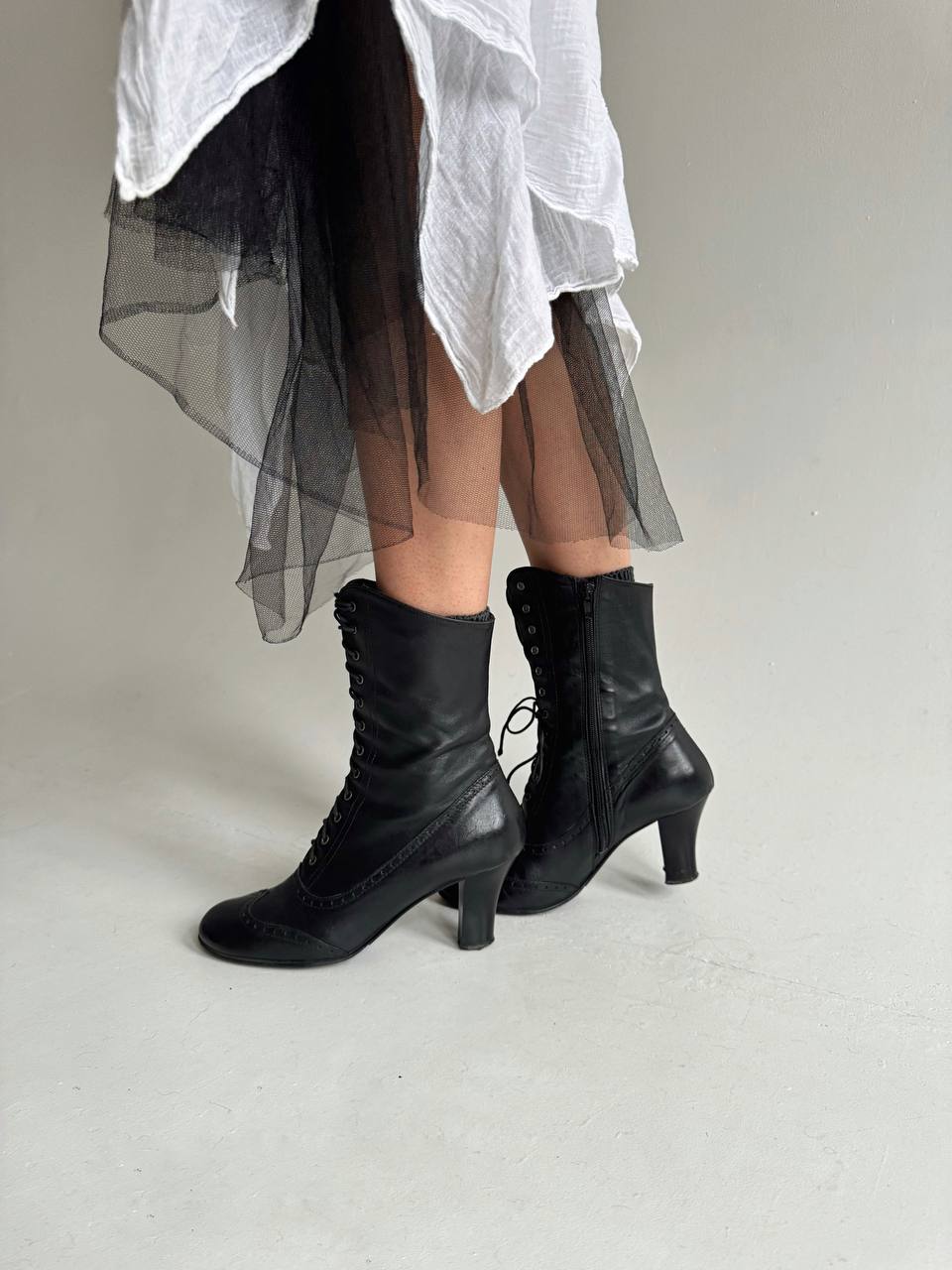 Vintage genuine leather Victorian boots