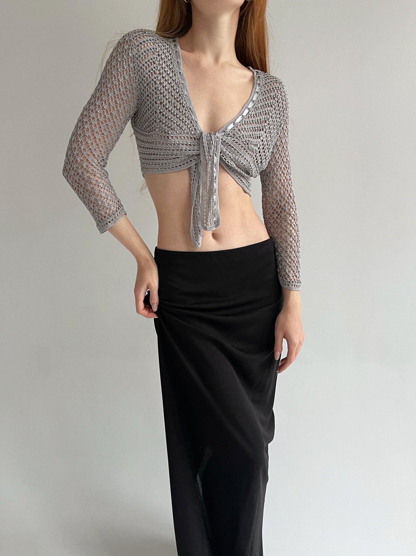 Y2K crochet wrap top