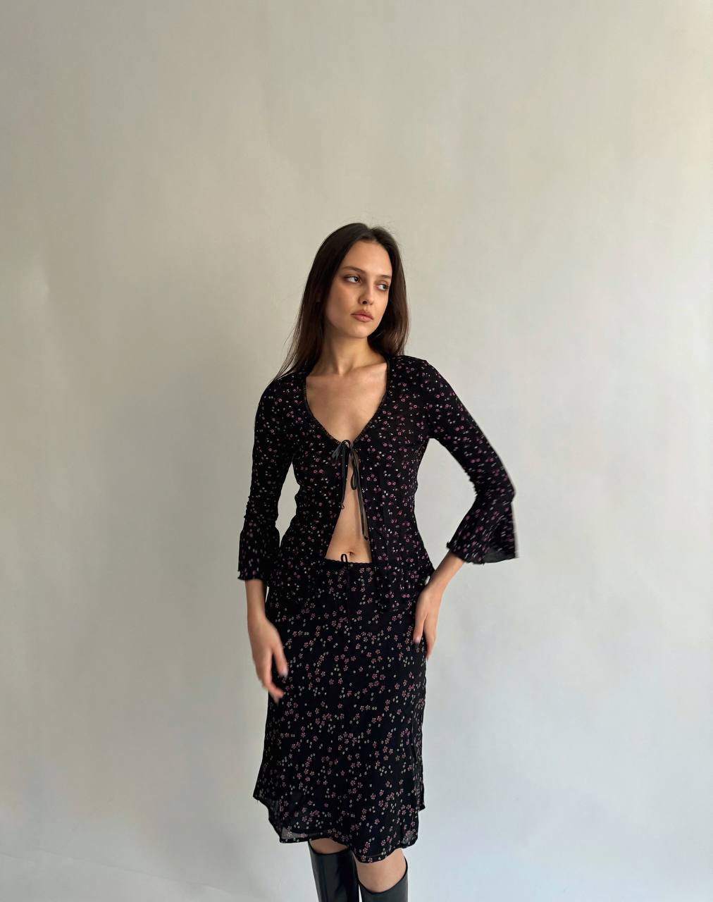 Vintage flower printed blouse
