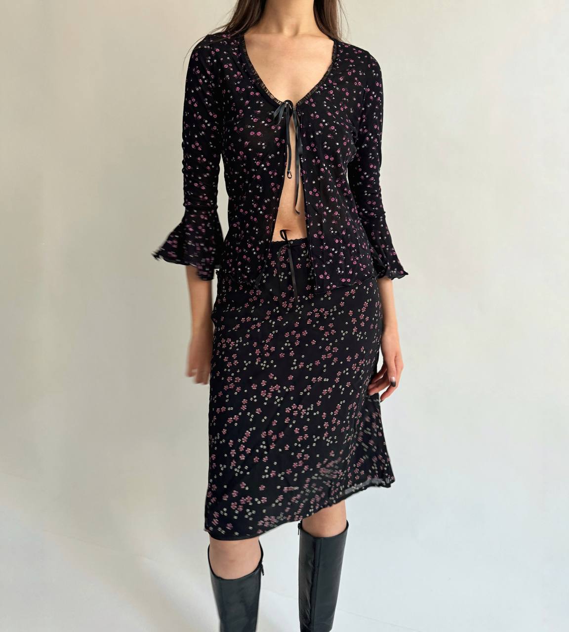 Vintage flower printed blouse