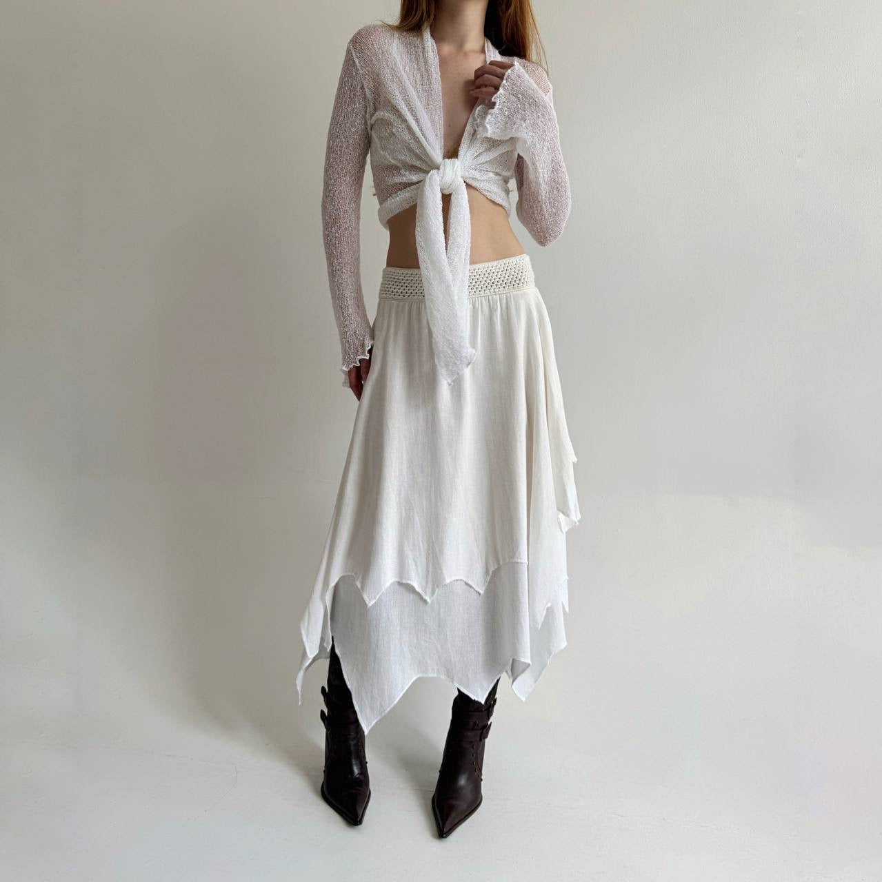 Vintage asymmetrical layered skirt