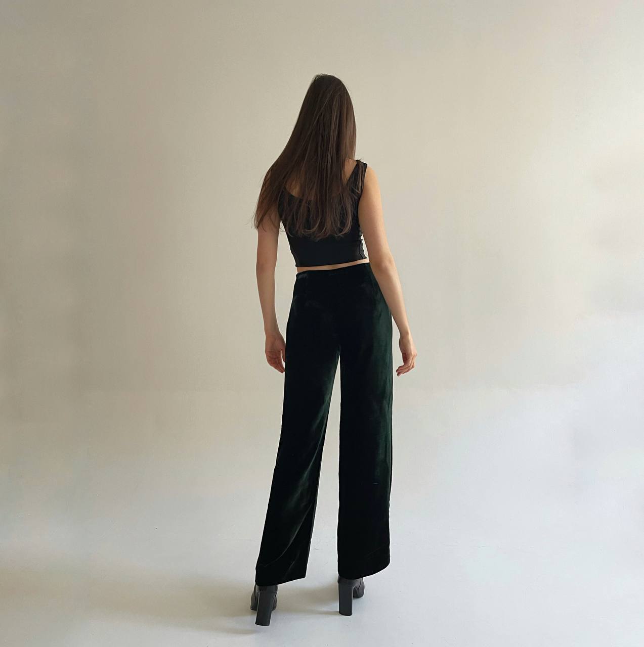 Vintage Giorgio Armani green velvet pants
