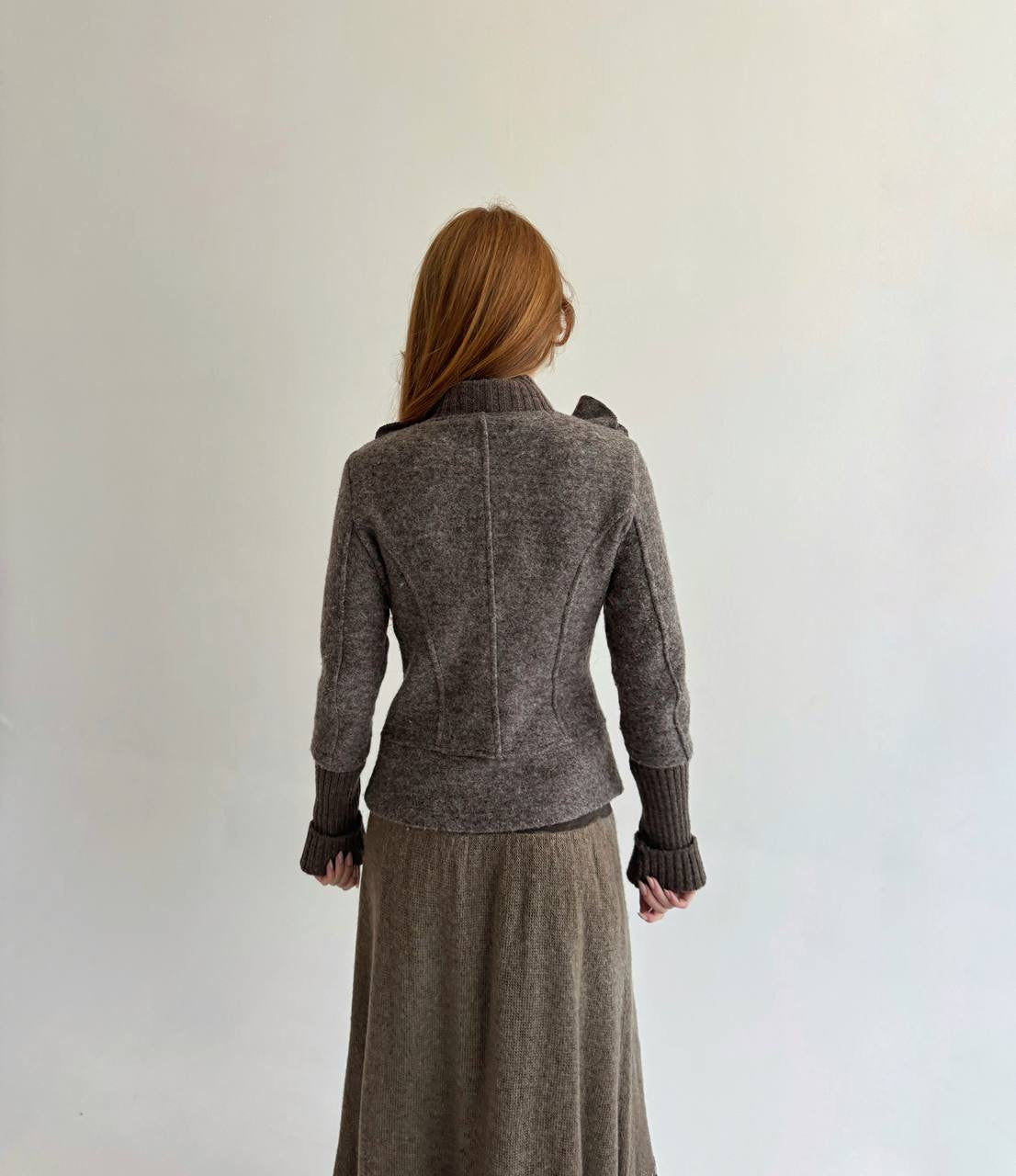 Vintage 70% wool cardigan with ruffles