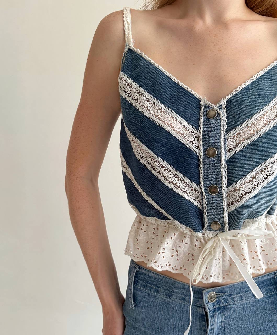 Vintage denim cami top