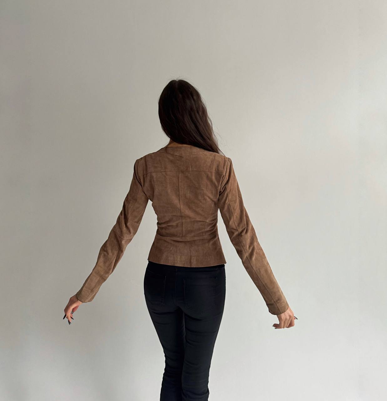 Vintage genuine leather tassel jacket