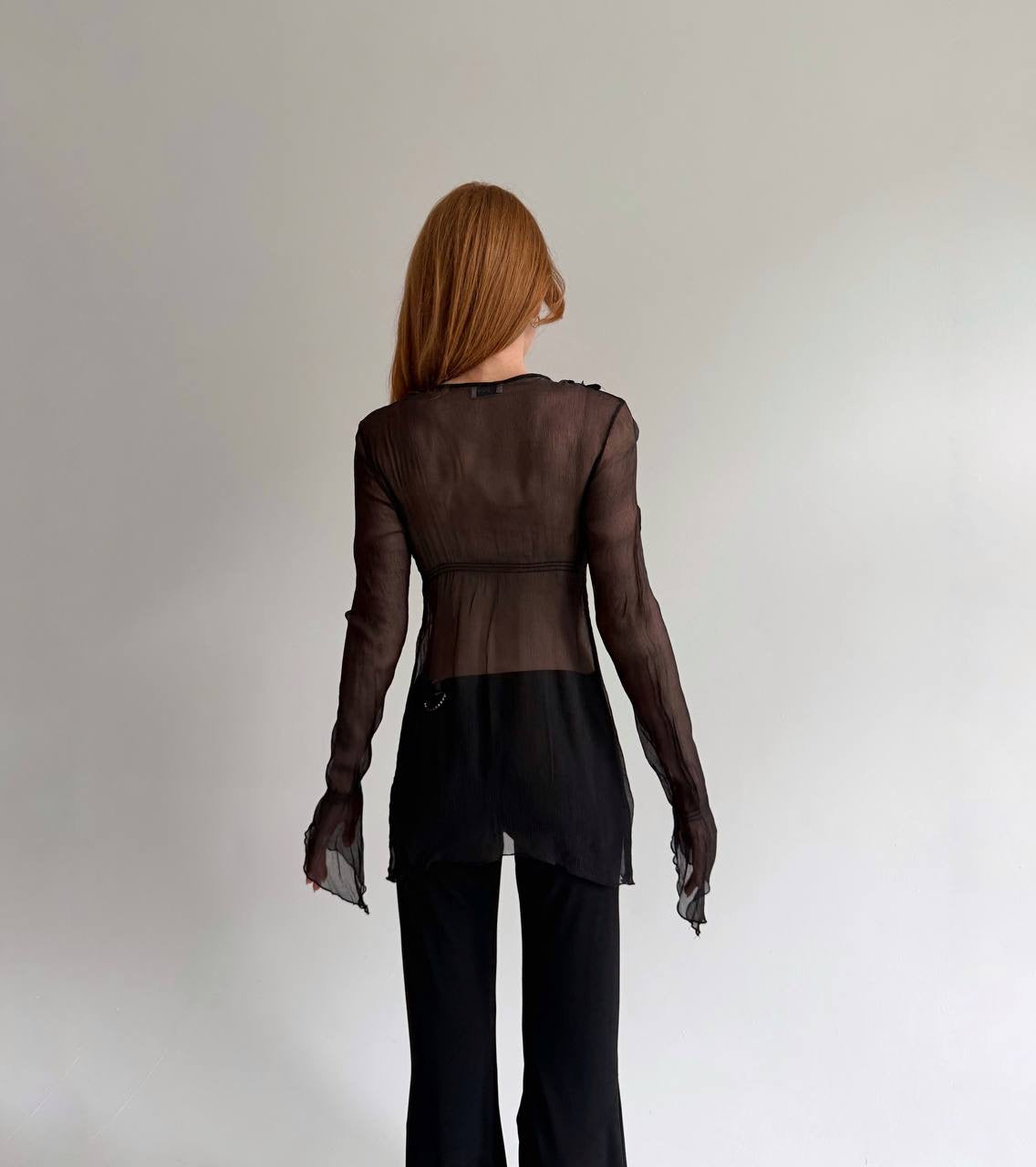 Vintage 100% pure silk long blouse