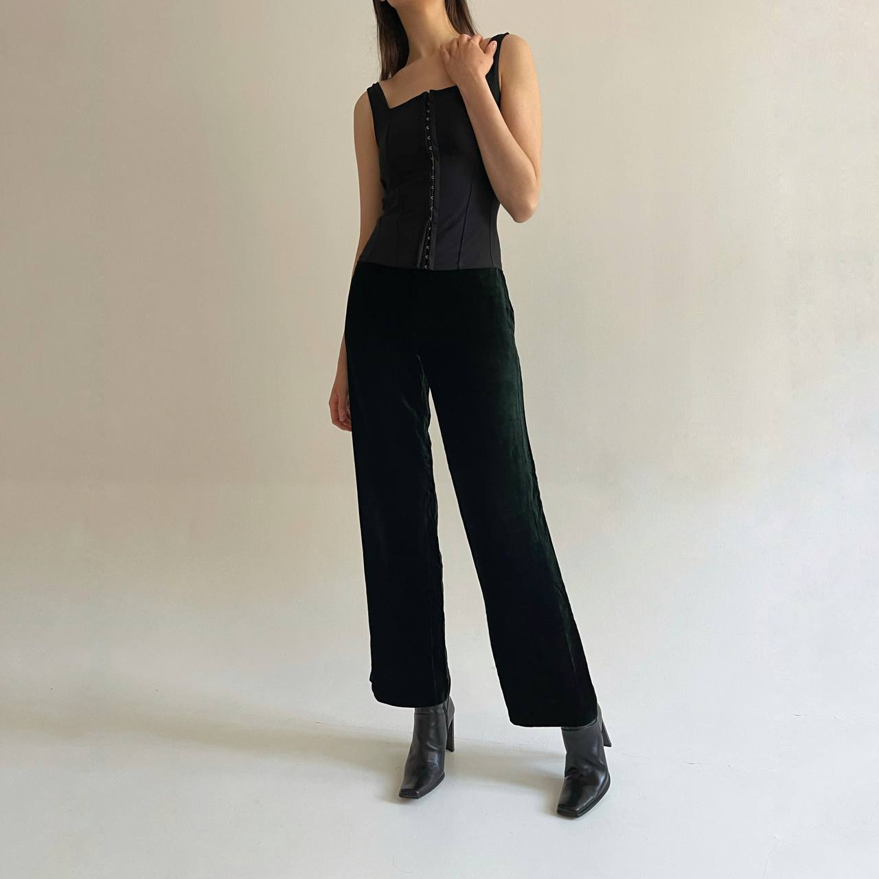 Vintage Giorgio Armani green velvet pants