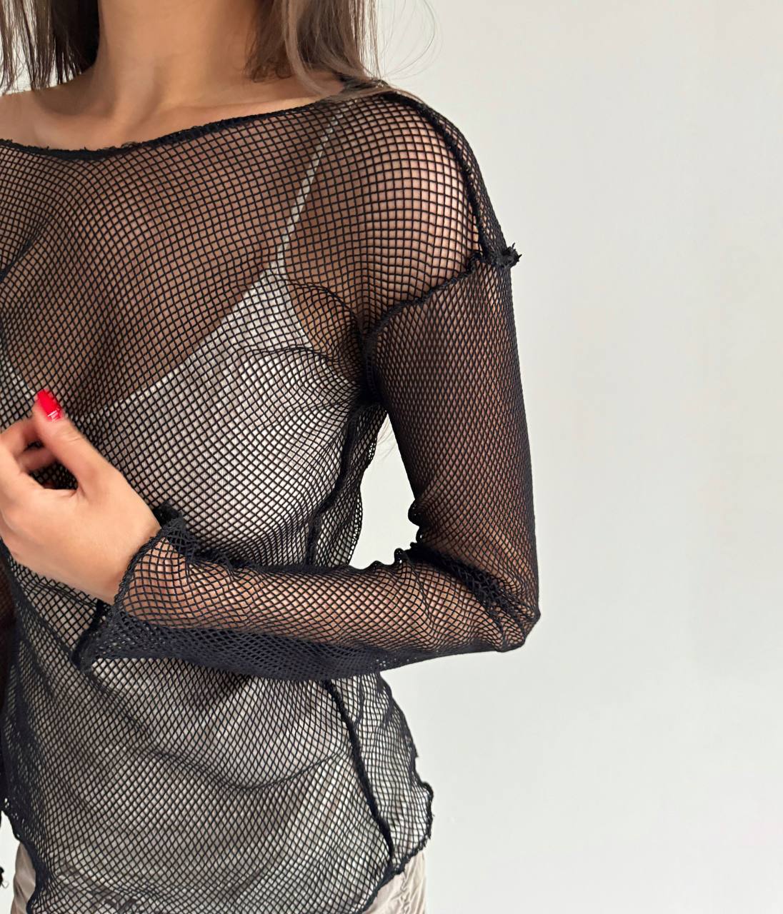 Vintage mesh black top