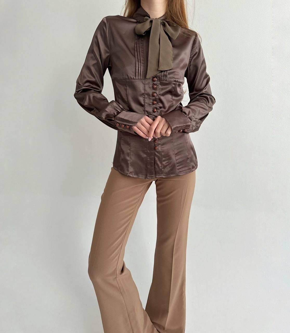 Brand new Y2K made in Italy satin blouse