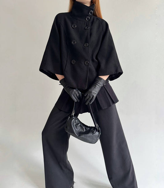 Vintage black cape jacket