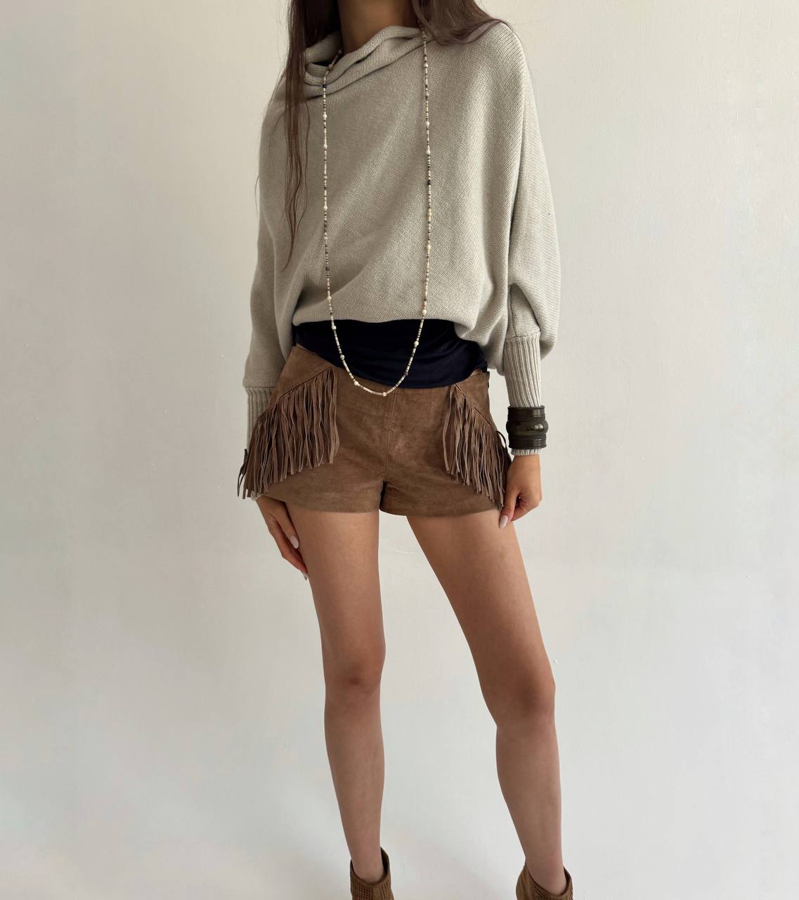 Genuine leather Liu Jo shorts with tassels