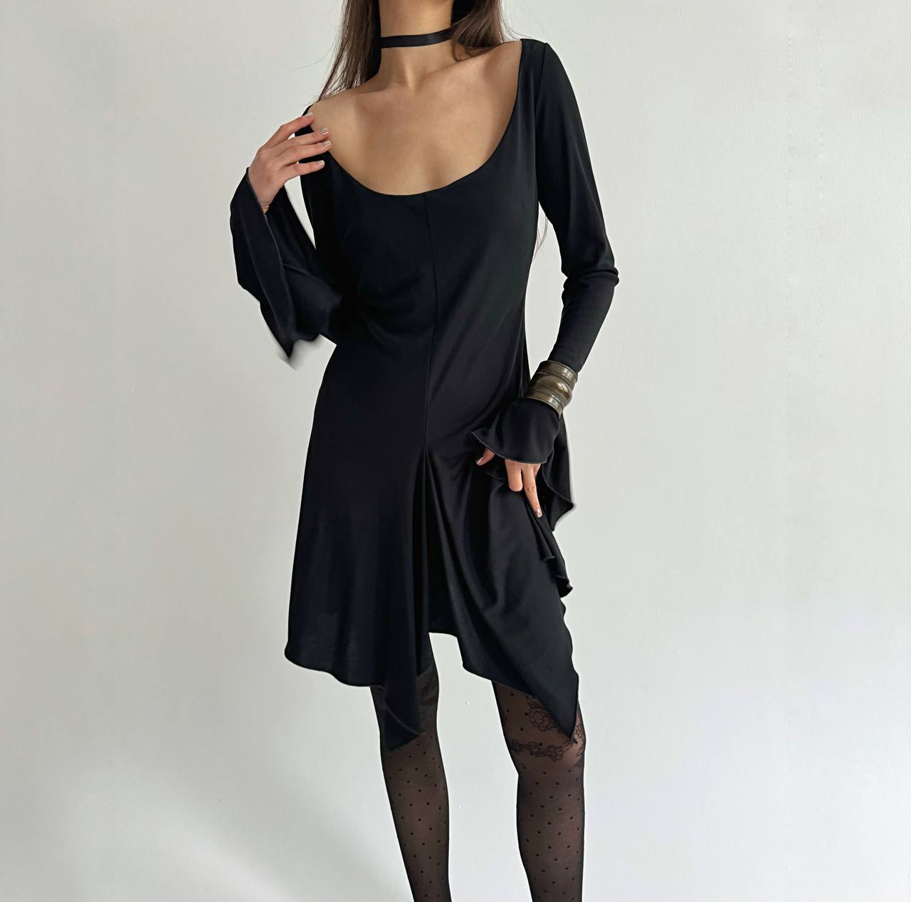 Vintage Gianfranco Ferre acetate gothic dress