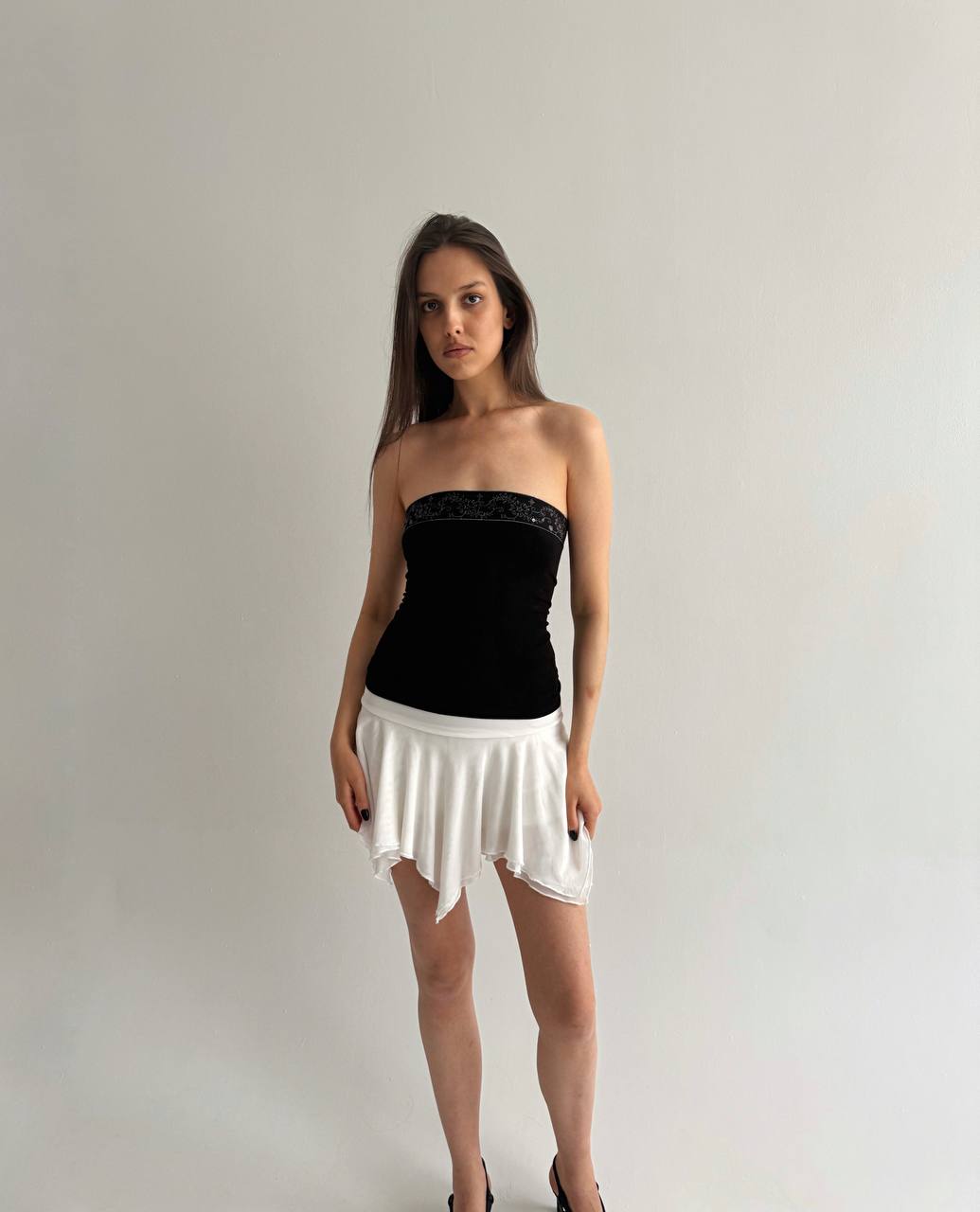 Vintage viscose black tube top