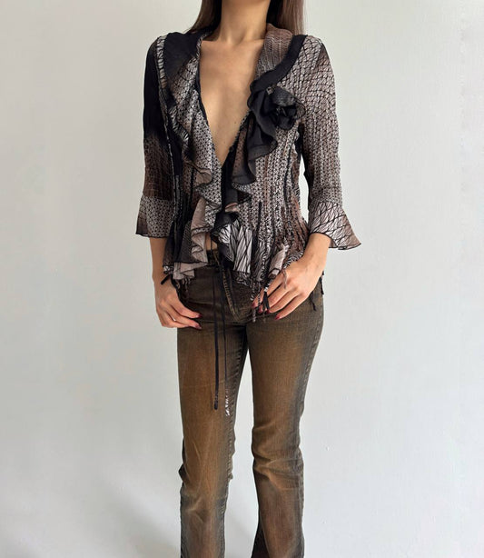 Vintage ruffled fairycore blouse