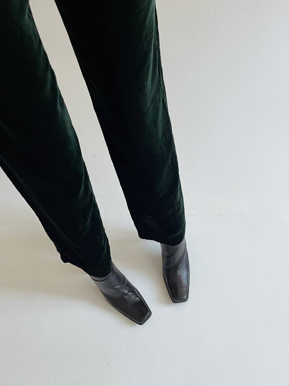 Vintage Giorgio Armani green velvet pants
