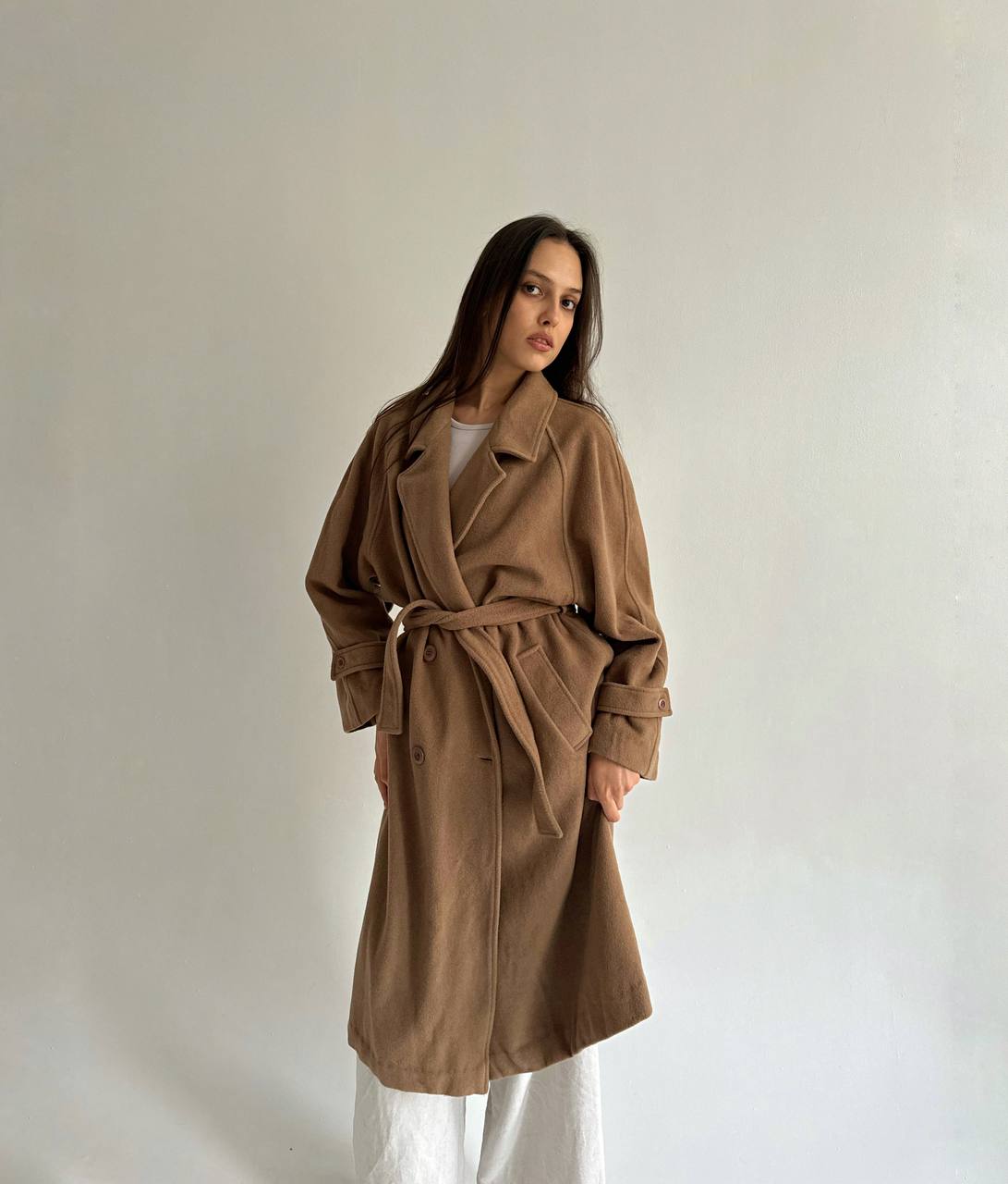 Vintage woollen beige coat