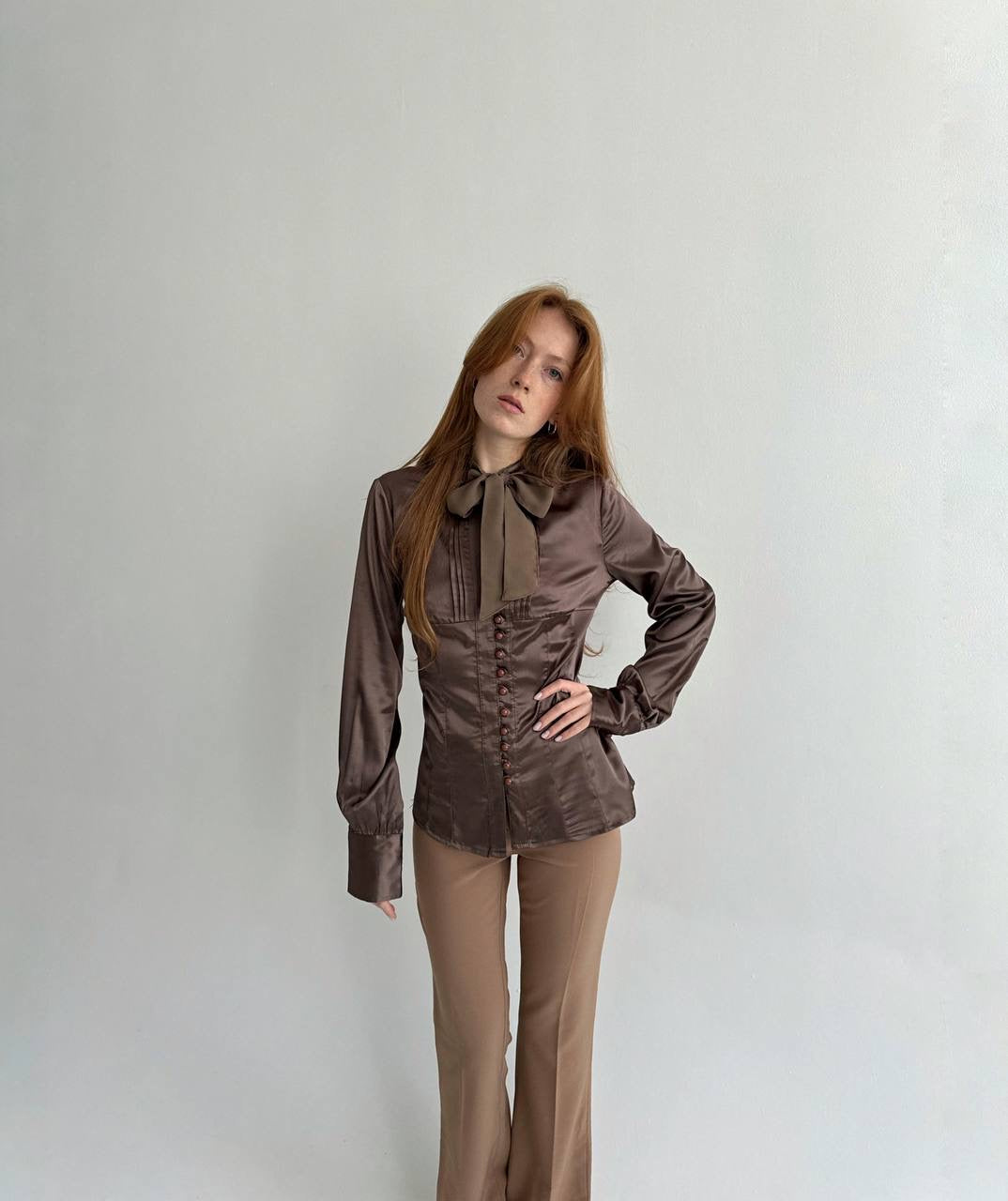Brand new Y2K made in Italy satin blouse