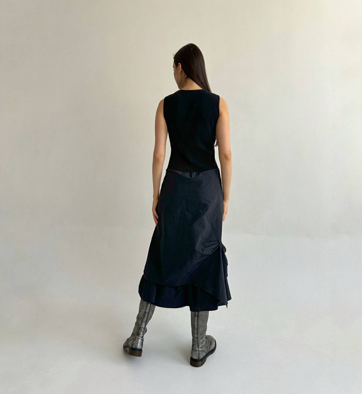 Avant garde cotton crinkle dress