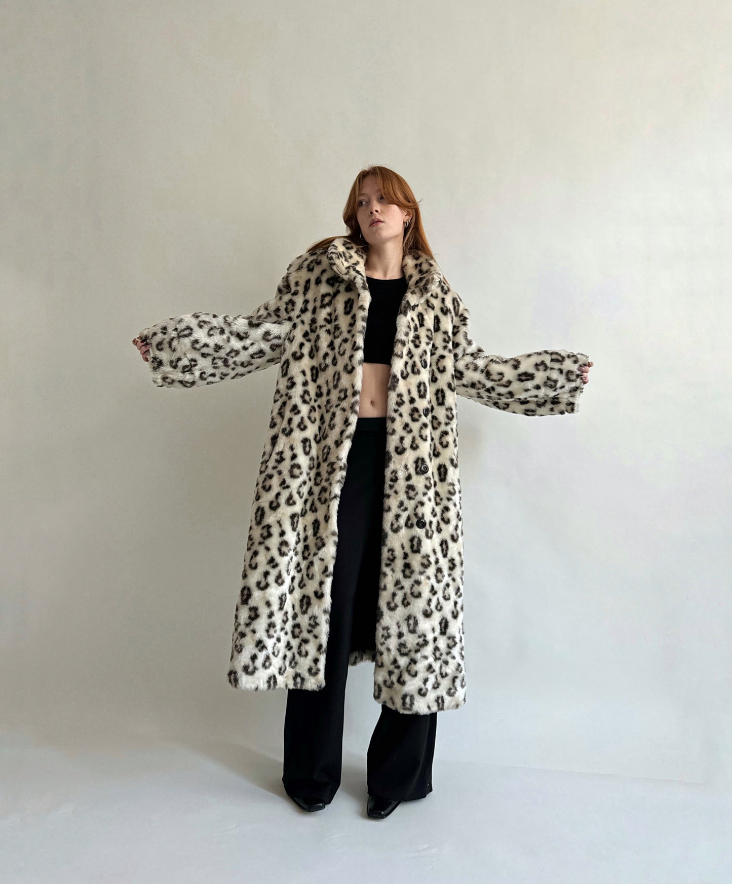 Vintage leopard printed faux fur