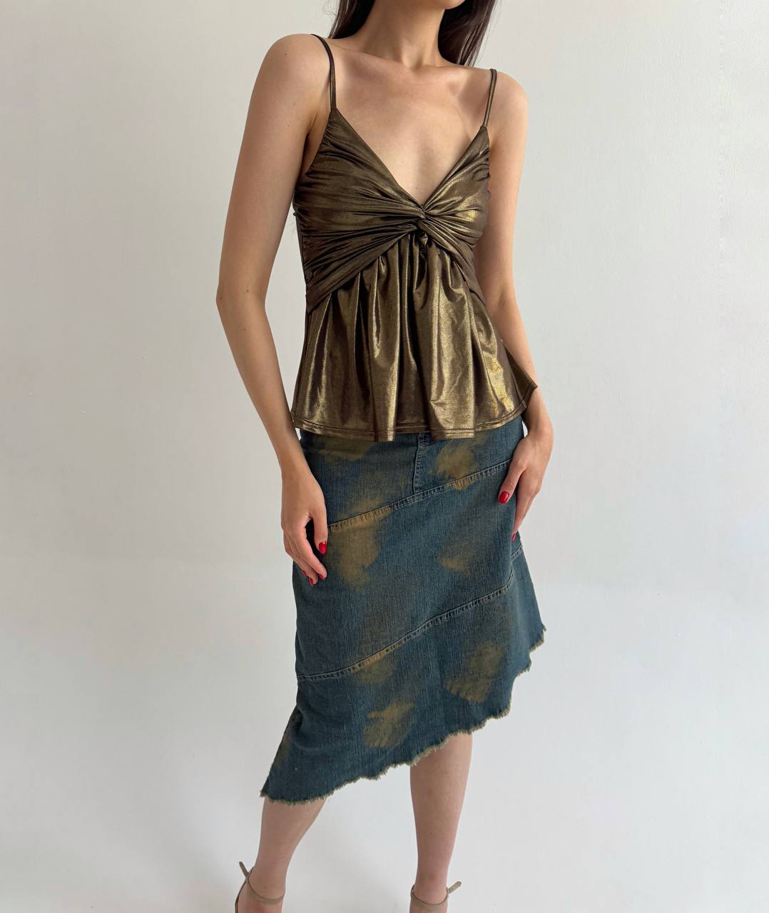 Vintage bronze Y2K top