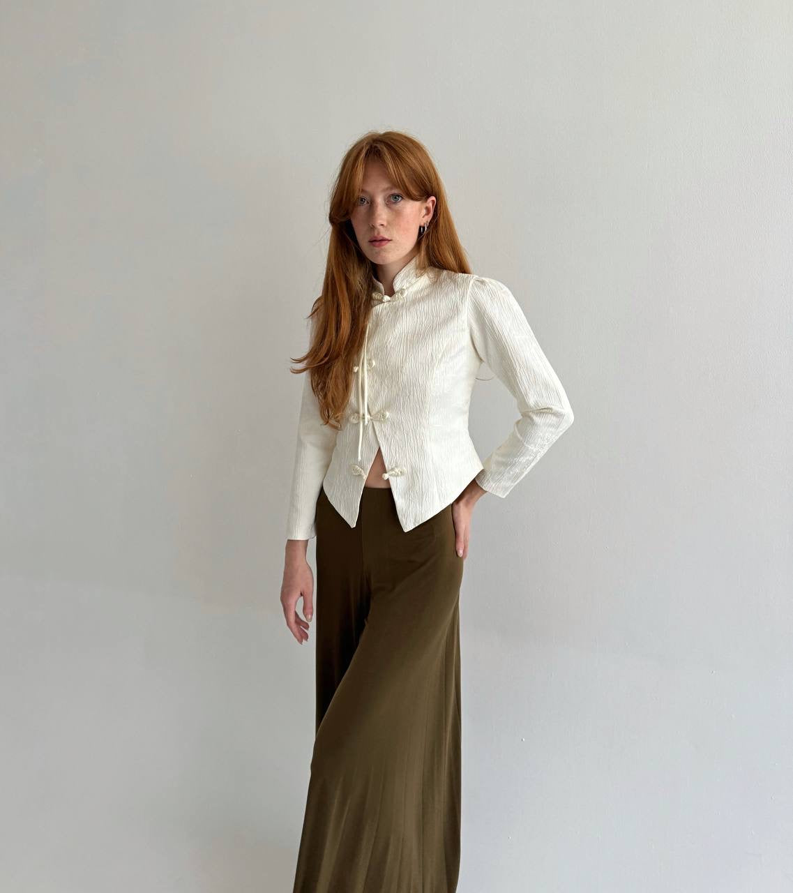 Vintage asymmetrical textured blazer