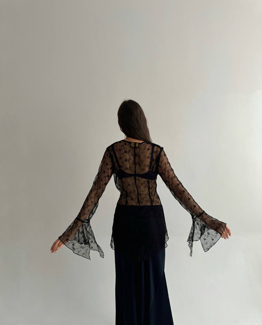 Vintage mesh flower cardigan