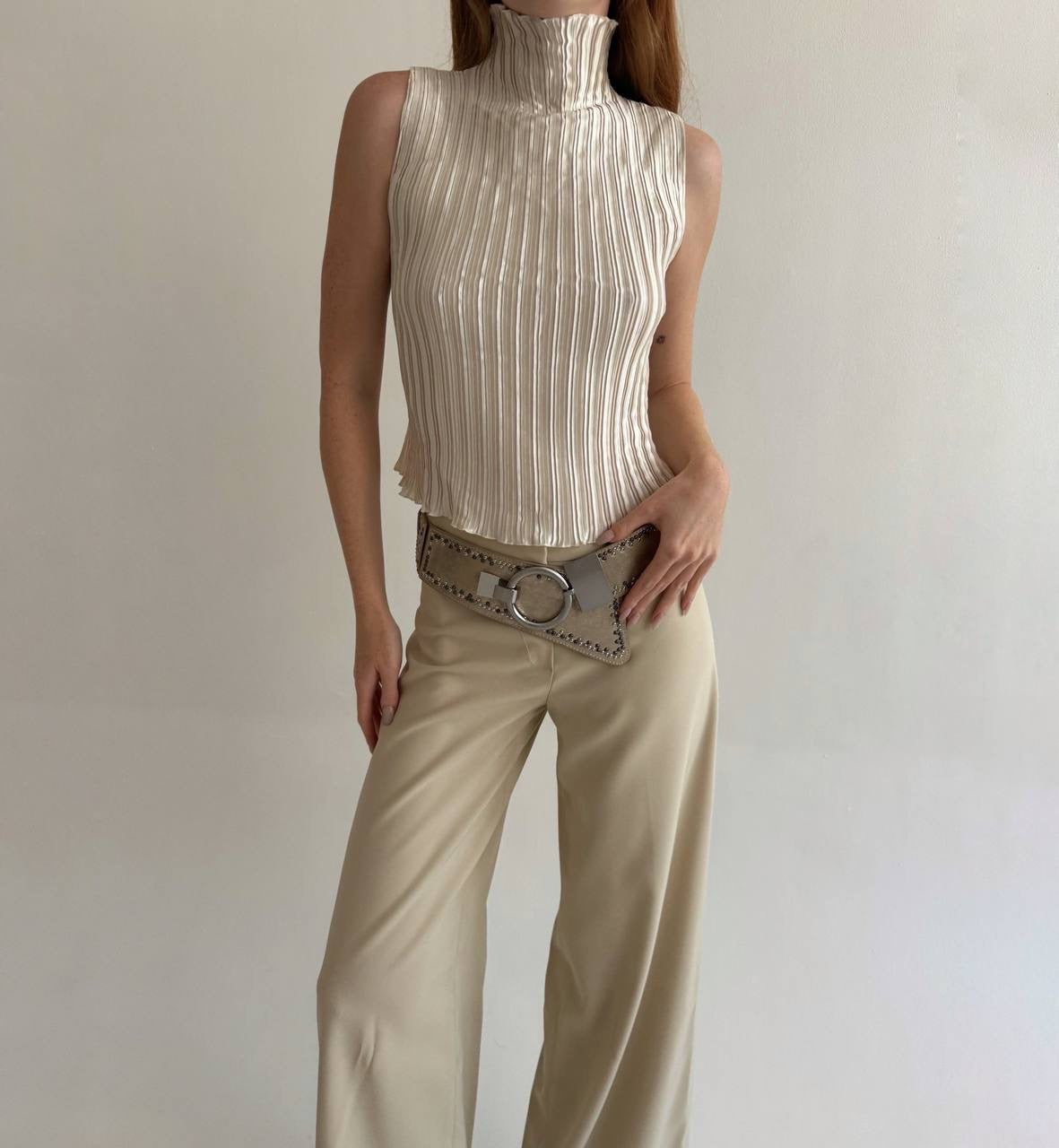 Vintage pleated avant garde top