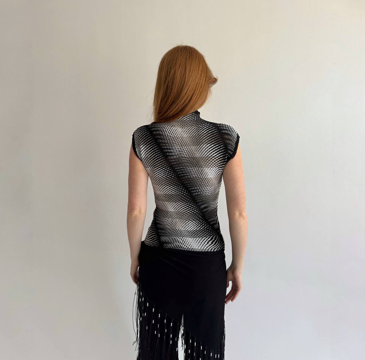 Vintage pleated crinkle blouse
