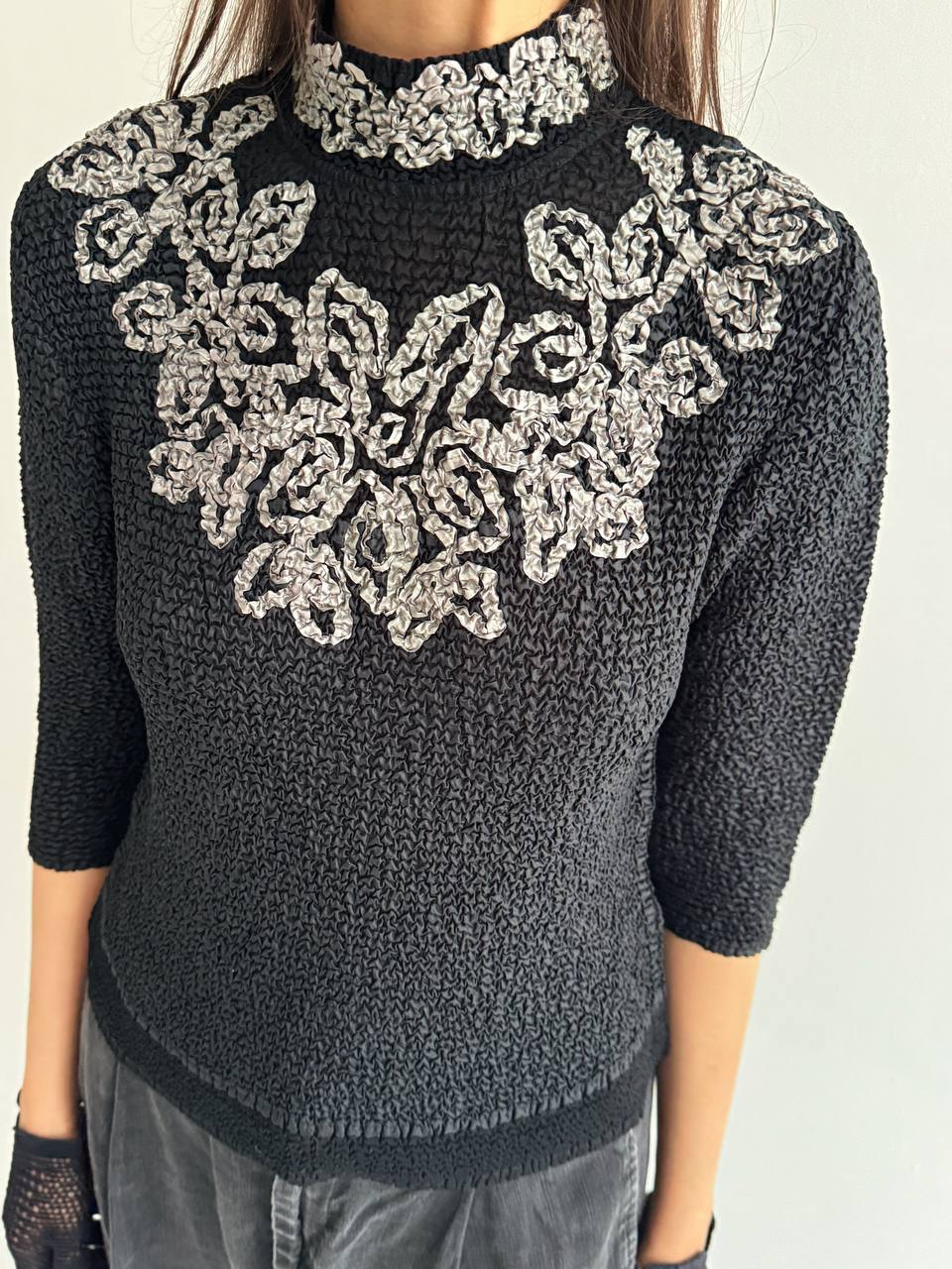 Vintage Japanese brand crinkle blouse