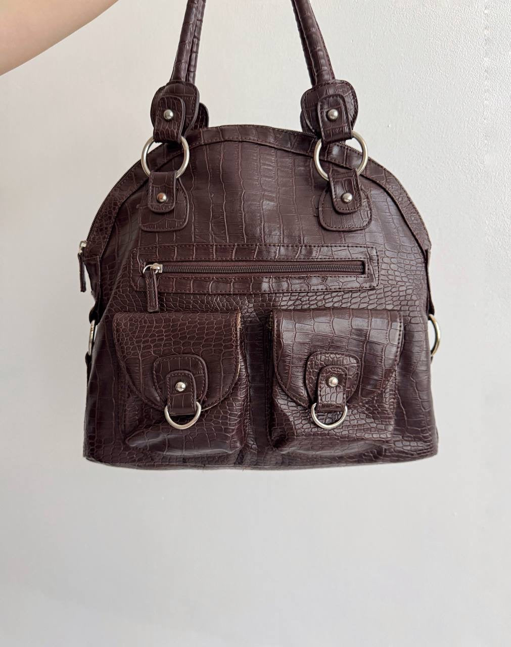 Vintage faux leather mig shoulder bag