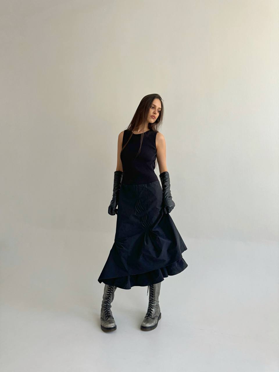 Avant garde cotton crinkle dress