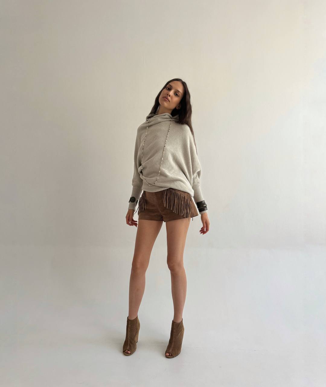 Genuine leather Liu Jo shorts with tassels