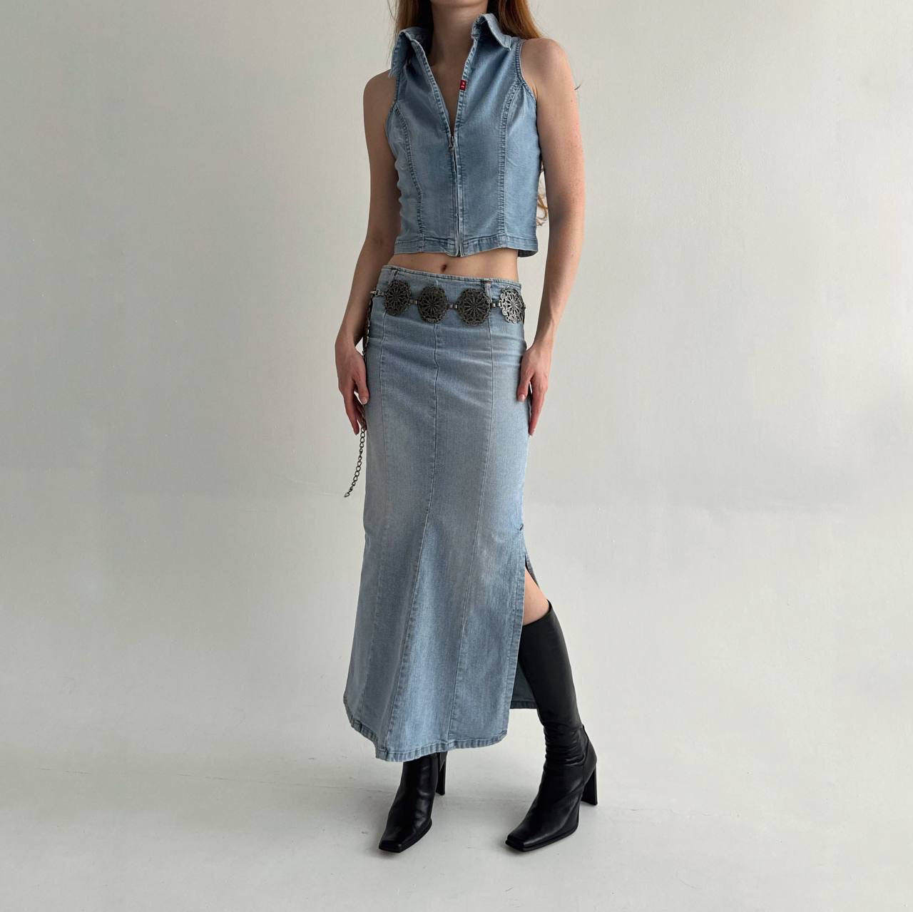 Vintage Y2K denim 2 piece set