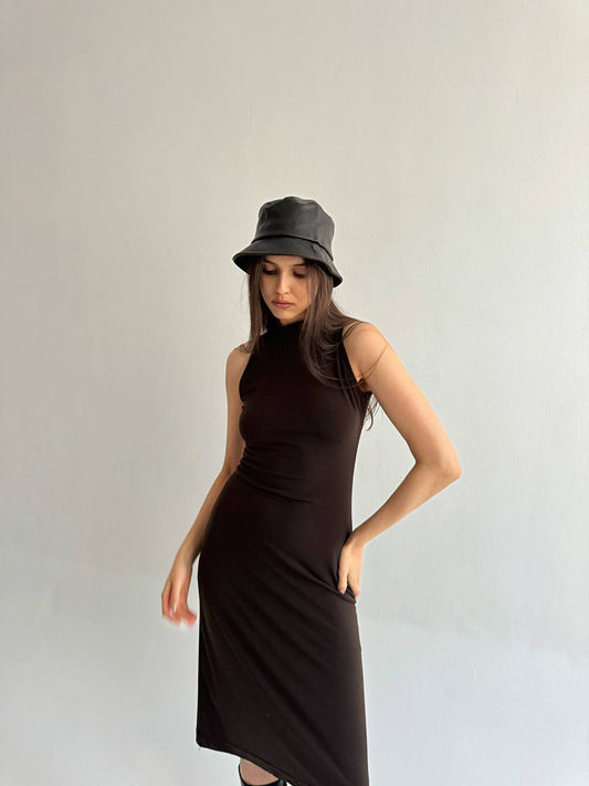 Y2K faux leather bucket hat