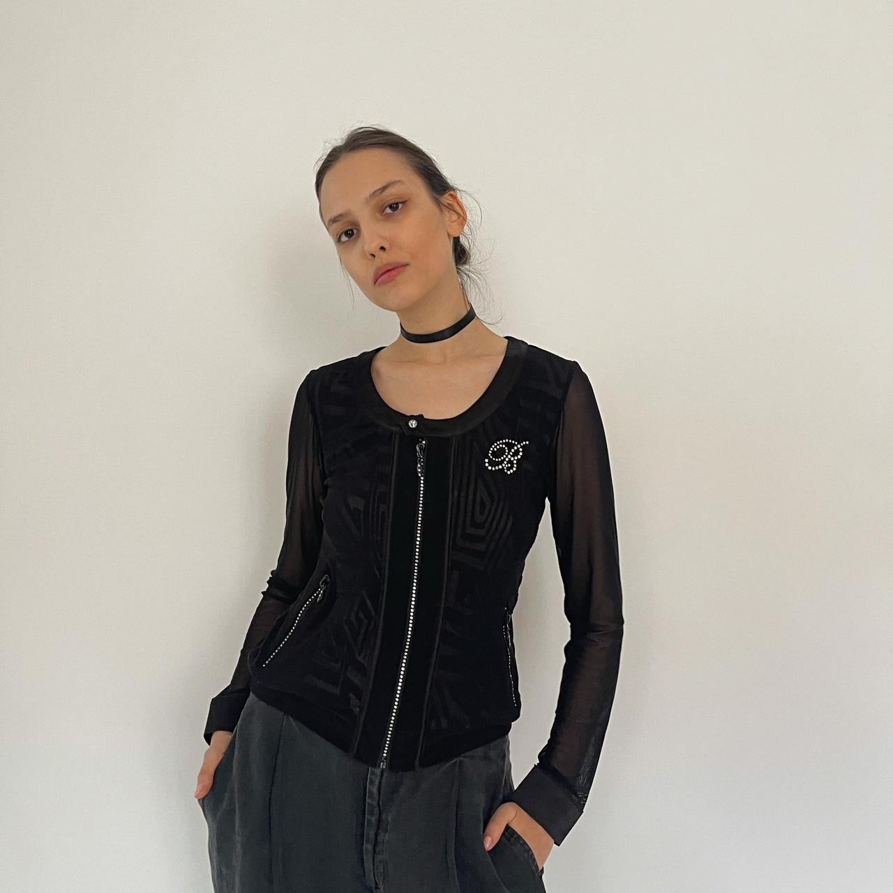 Vintage Blumarine viscose zip blouse
