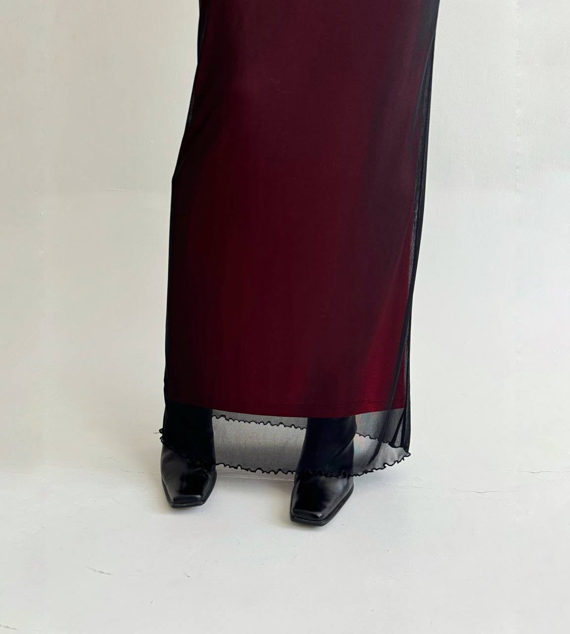 Vintage burgundy maxi skirt