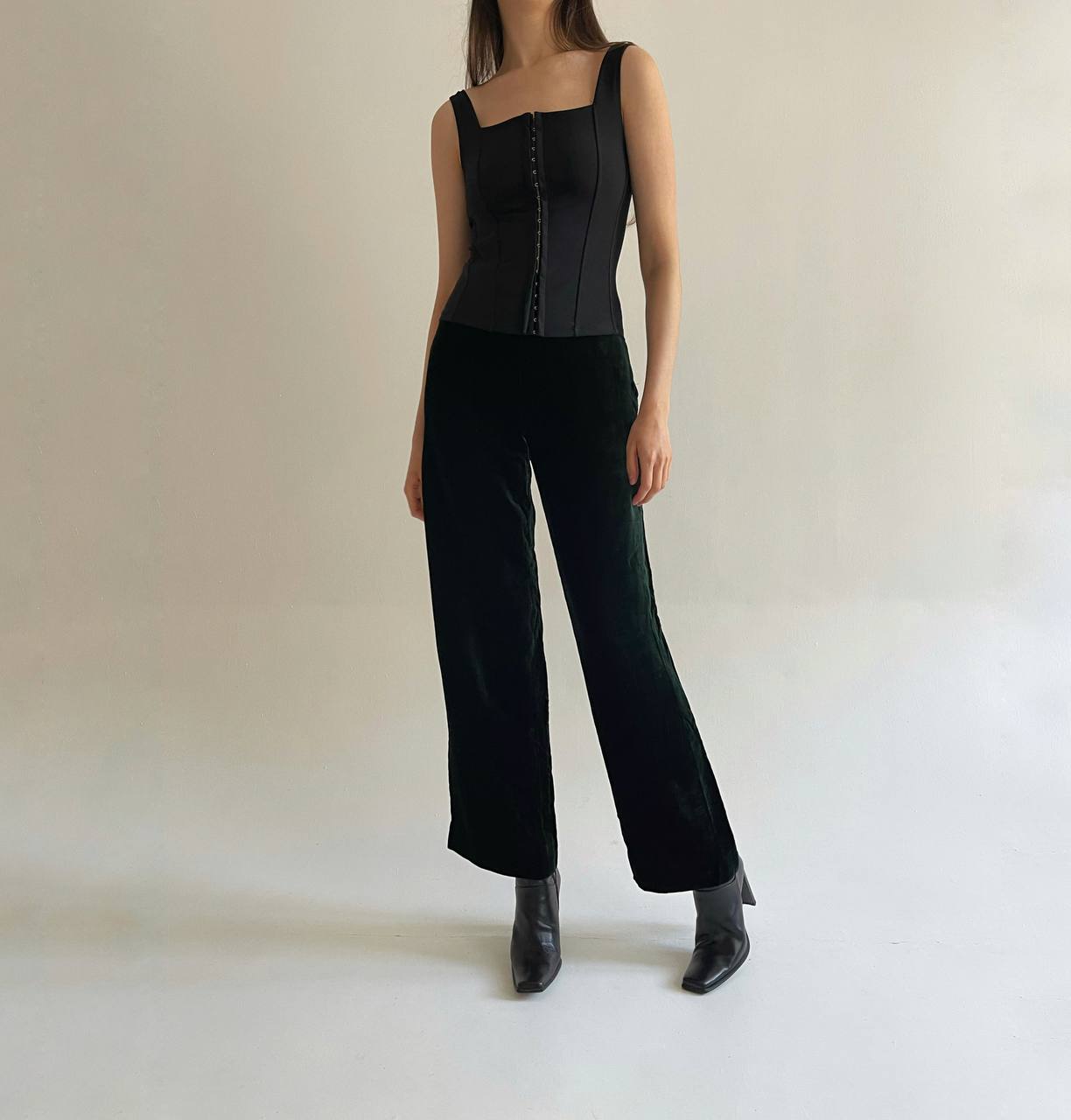 Vintage Giorgio Armani green velvet pants