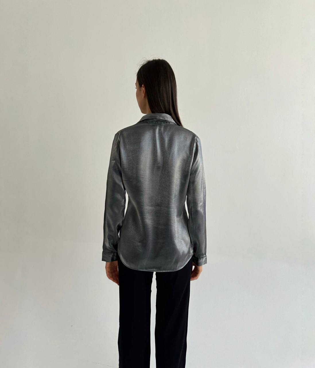 Vintage viscose chrome liquid blouse