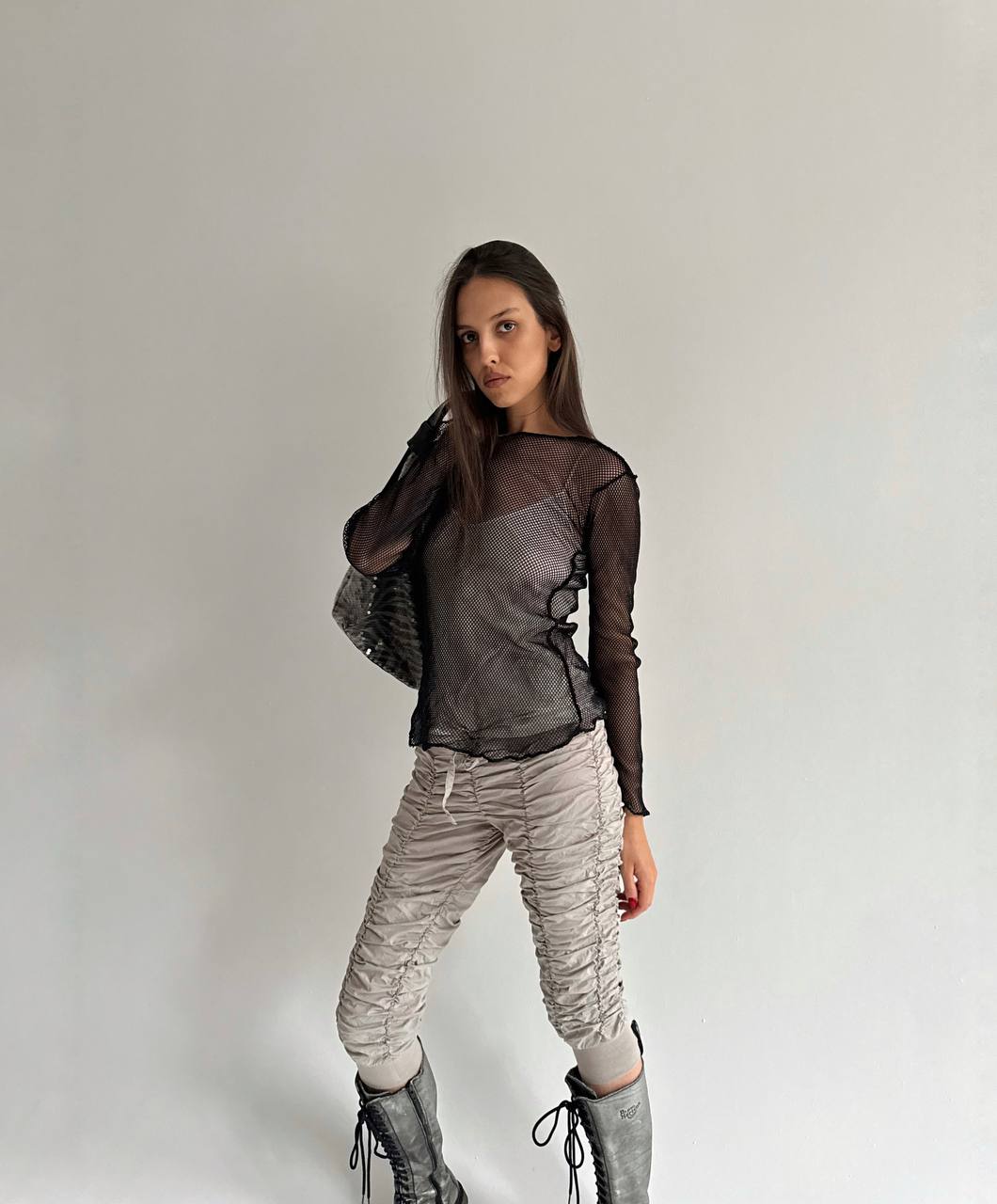 Vintage mesh black top