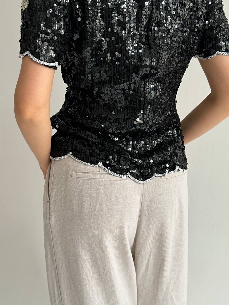 Vintage sequin beaded blouse