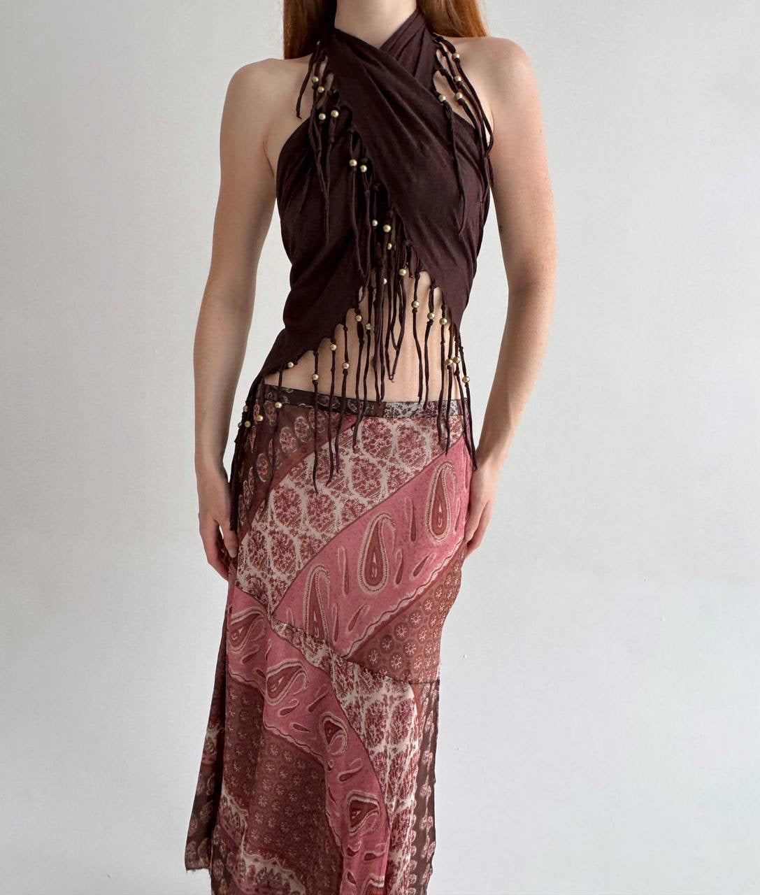 Rene Derhy viscose asymmetrical skirt