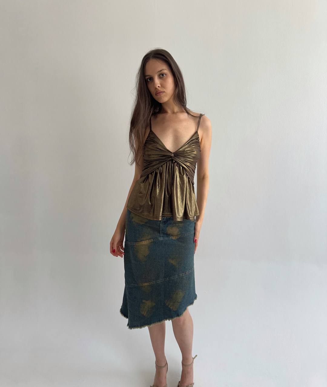 Vintage bronze Y2K top