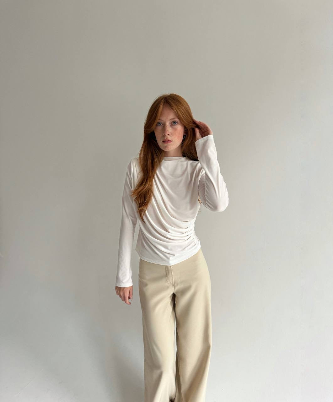 Vintage draped asymmetrical blouse