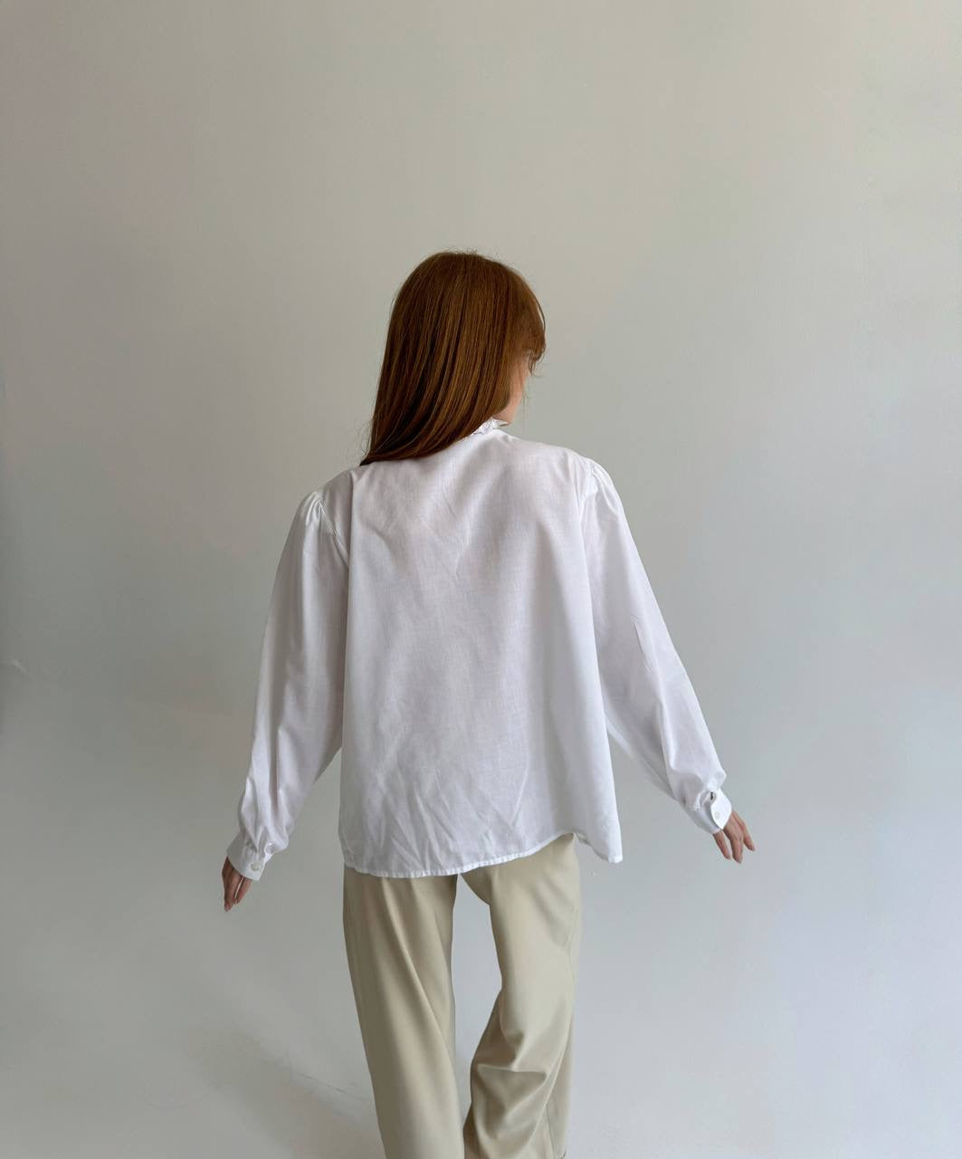 Vintage white Bavarian embroidered shirt