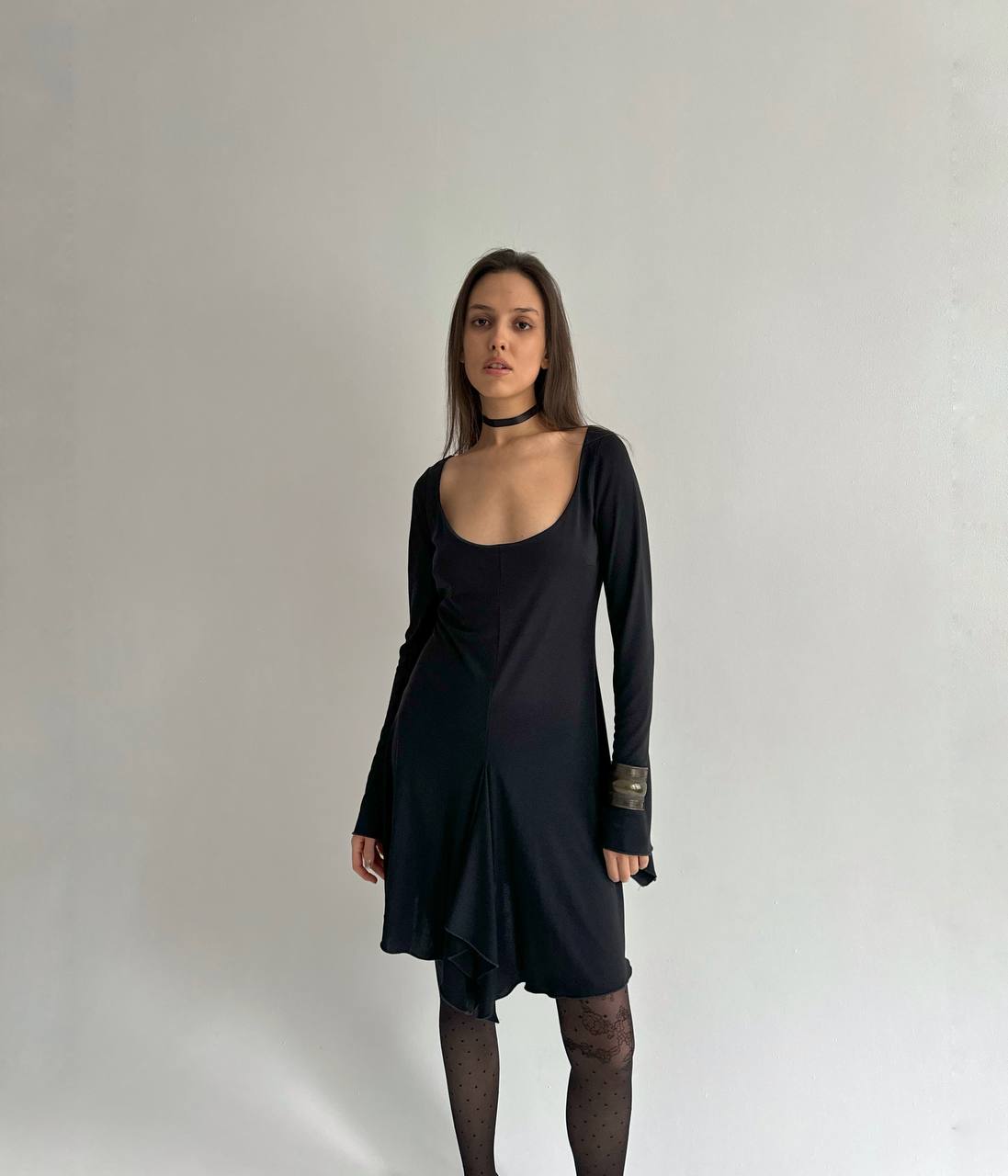 Vintage Gianfranco Ferre acetate gothic dress
